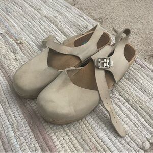 Wooden Leather clogs Sweden size 37/7